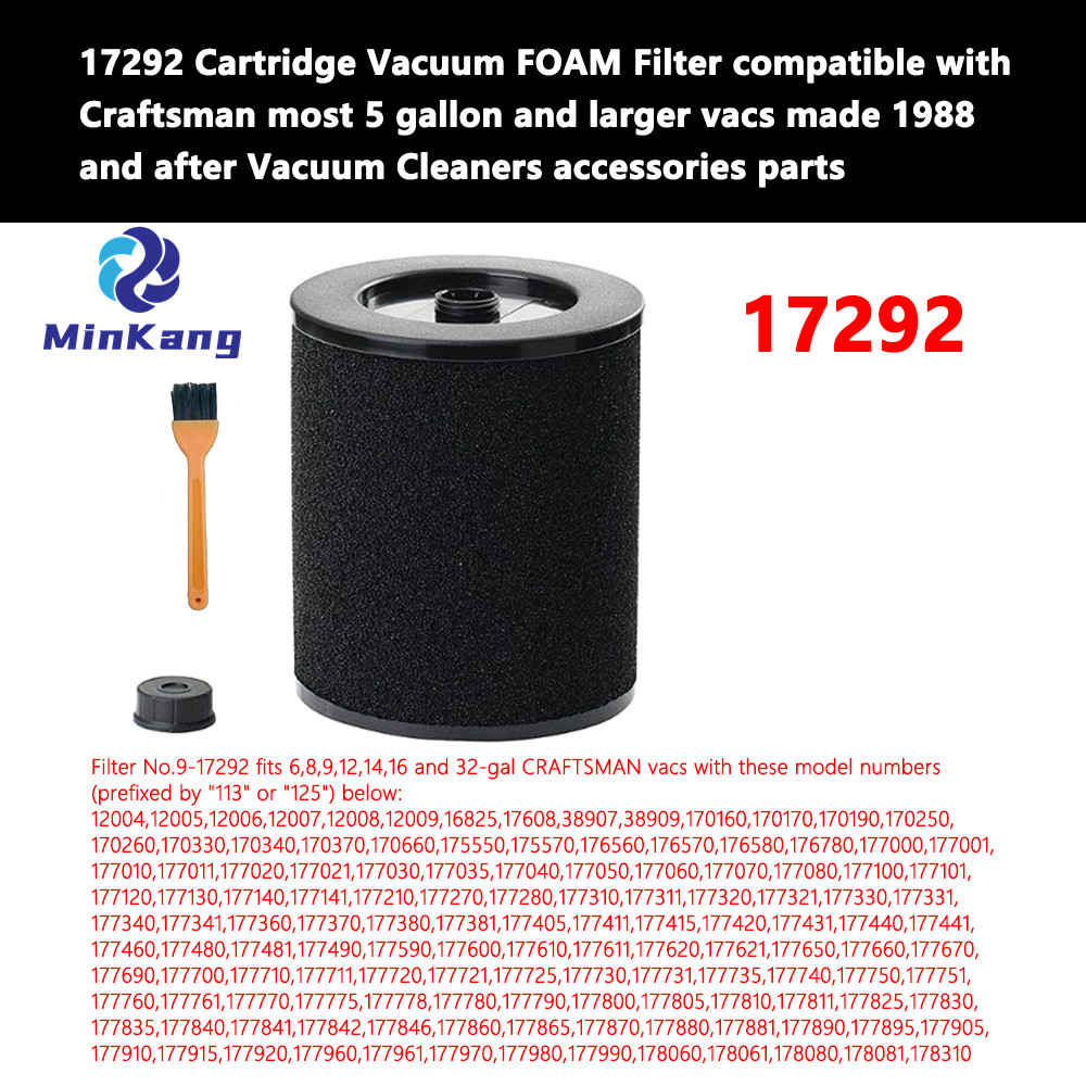 17292 Cartridge Vacuum FOAM Filter for Craftsman most 5 gallon and larger vacs made 1988 and after Vacuum Cleaners accessories 