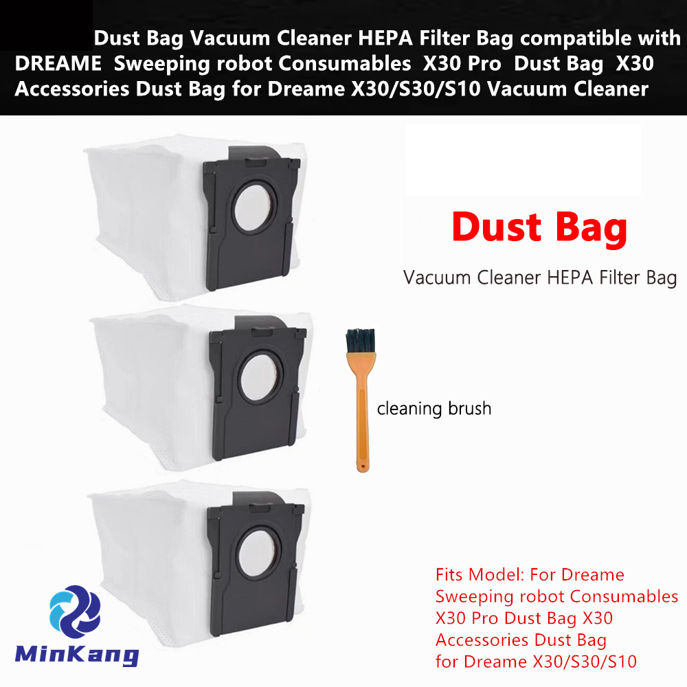 #11854 Dust Bag Vacuum Cleaner HEPA Filter and cleaning brush for DREAME Sweeping robot Consumables X30 Pro Accessories 