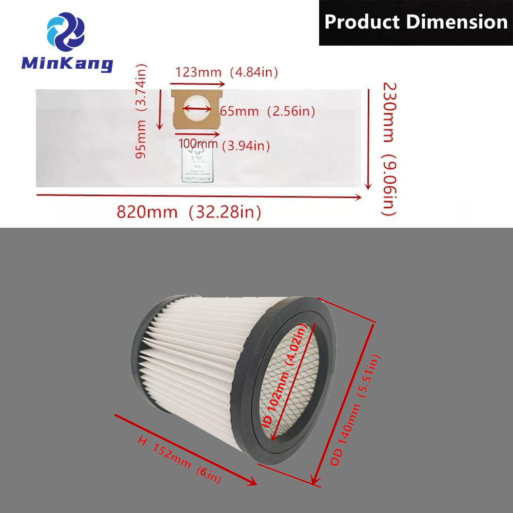 Vacuum DUST FILTER BAG and PET FILTER CARTRIDGE for STIHL SE 33,SEA 60(L),SEA 100(L)vacuum cleaner parts