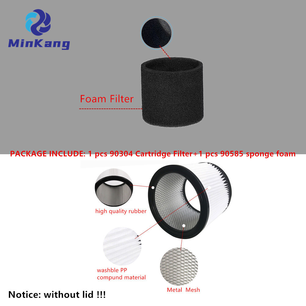 90304 Cartridge vacuum Filter Type U ，Wet Foam Filter 90585 for Shop-Vac 12 Gallon Hardware Wet Dry Blower Vac 