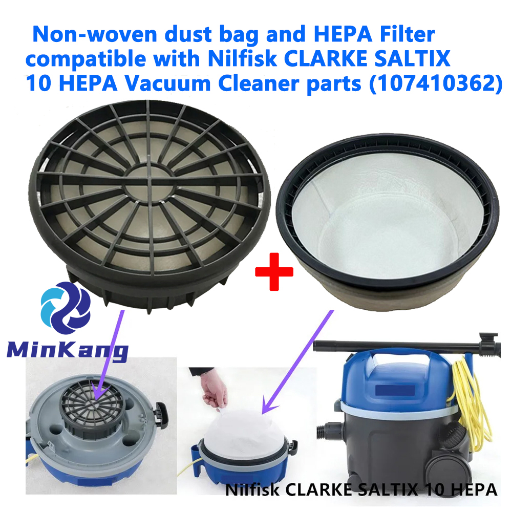  Non-woven dust bag and HEPA Filter for Nilfisk CLARKE SALTIX 10 Vacuum Cleaner 