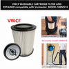 WASHABLE CARTRIDGE vacuum HEPA FILTER AND RETAINER for Vacmaster MODEL VWM510 WallMount 