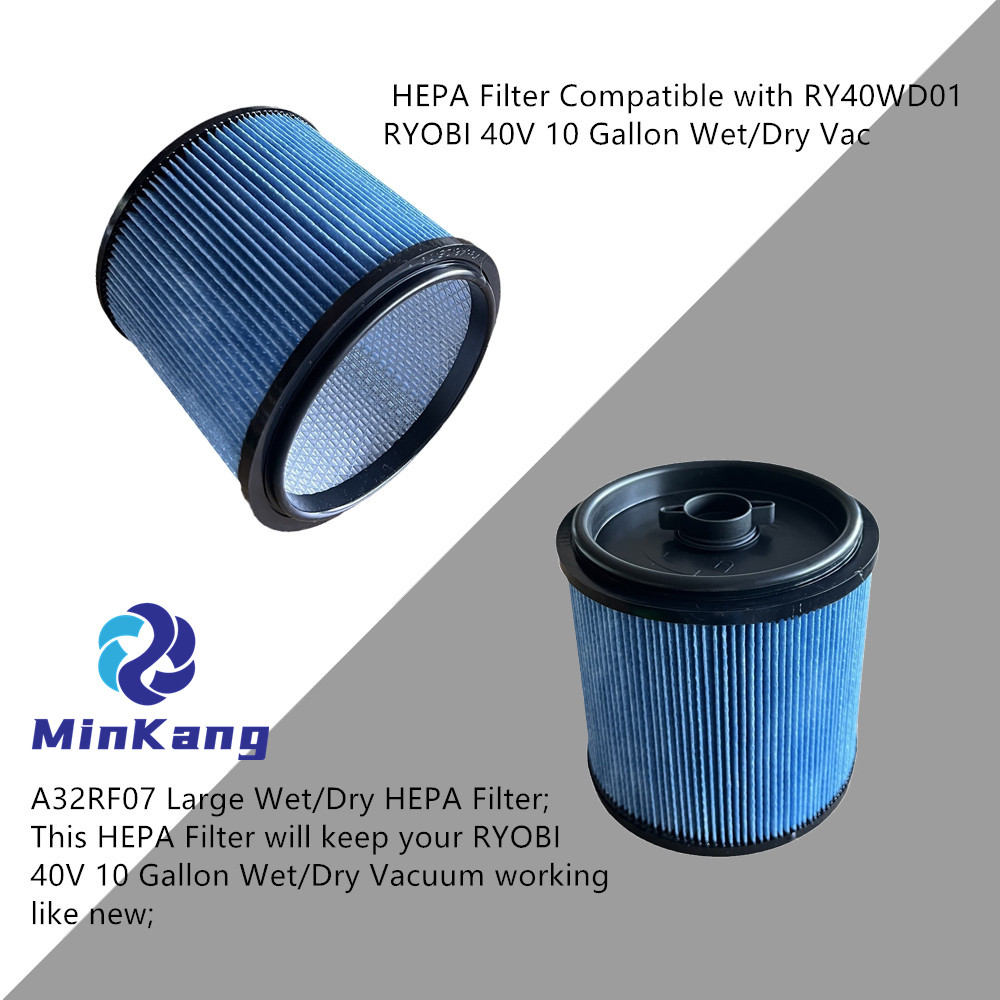 A32RF07 Replacement Cartridge Vacuum HEPA filter for RYOBI RY40WD01 10 Gallon Wet/Dry Large Capacity Vacuums（blue）