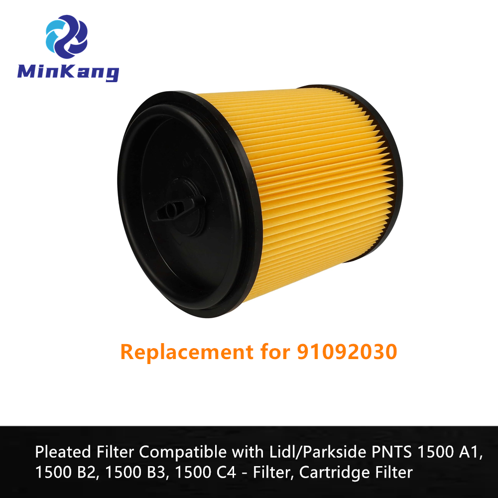 Yellow 91092030 Cartridge Pleated Vacuum Filter for Lidl/Parkside PNTS 1500 A1 Vacuum Cleaner Accessories