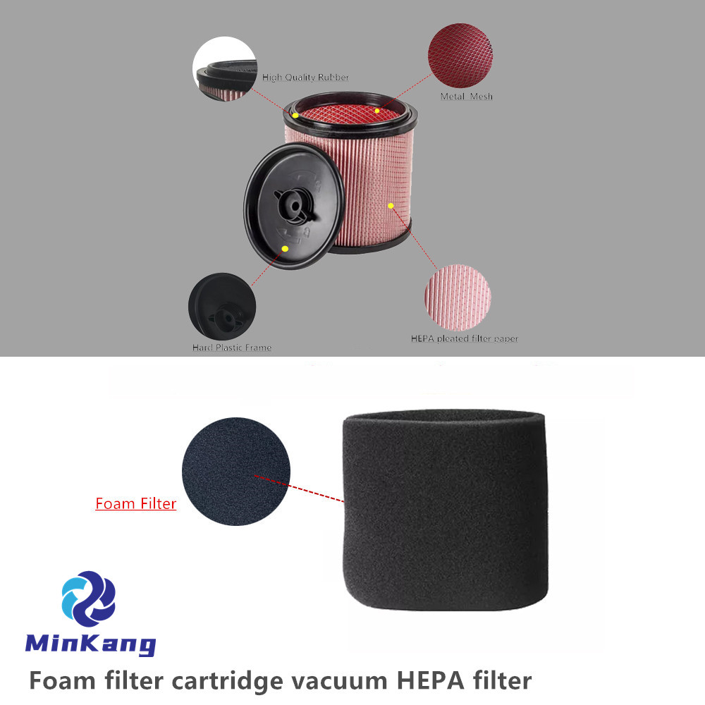 Foam filter cartridge vacuum HEPA filter for Masterforce 16 Gallon 6.5 Peak HP Wet/Dry Vacuum cleaner parts