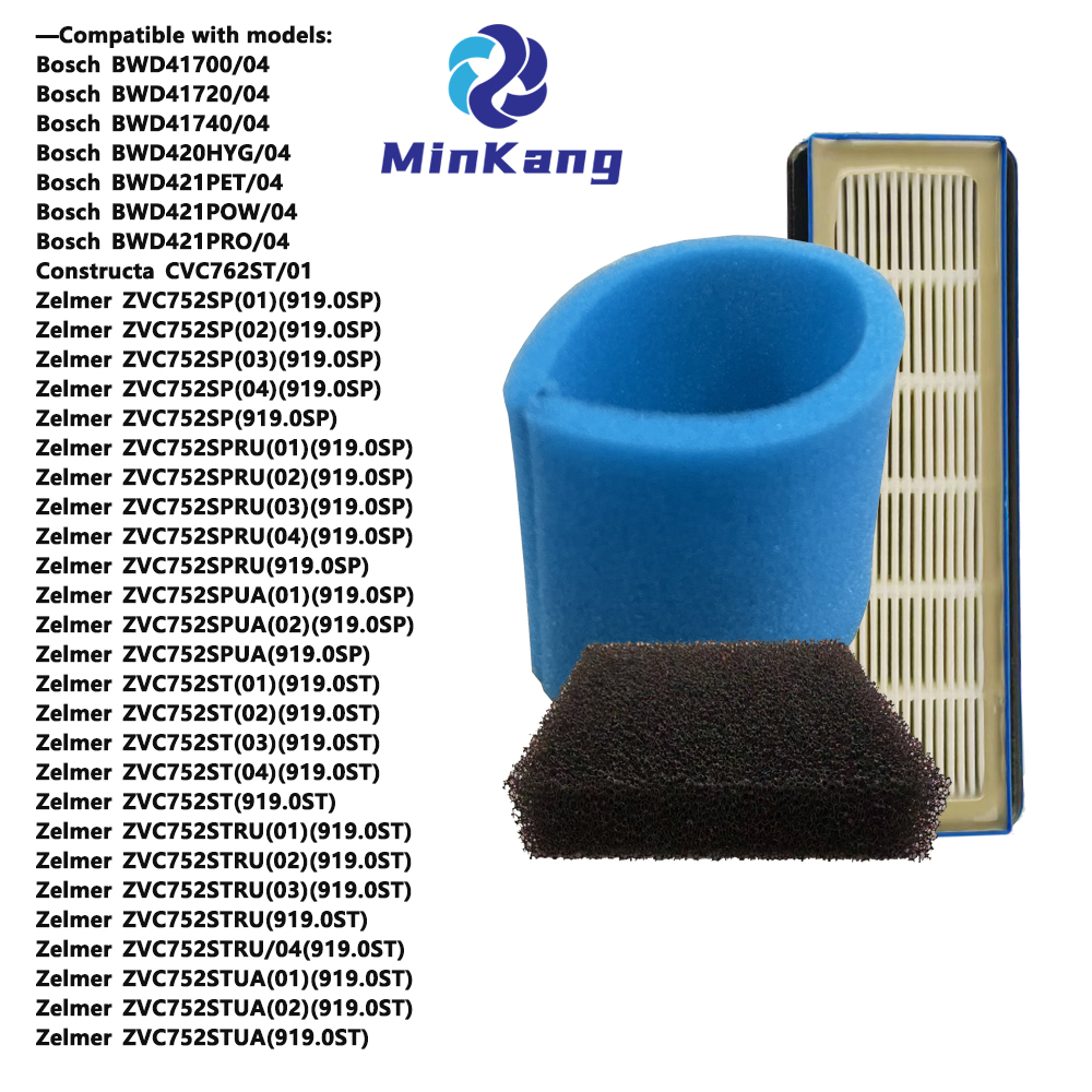  Washing Vacuum Cleaner Filters Compatible with Zelmer \ Bosch (00632555, 12000118, 00797694)