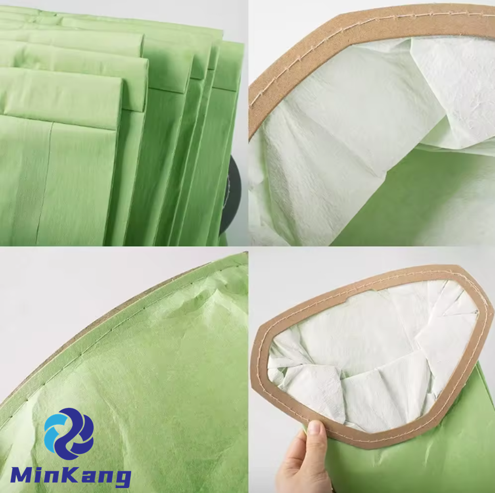 Green Paper Dust Bag Replacement Filter fits ProTeam Super Coach Pro 6 GoFree Flex Pro and ProVac FS 6 Vacuum Open Triangular Collar 6 Quart 