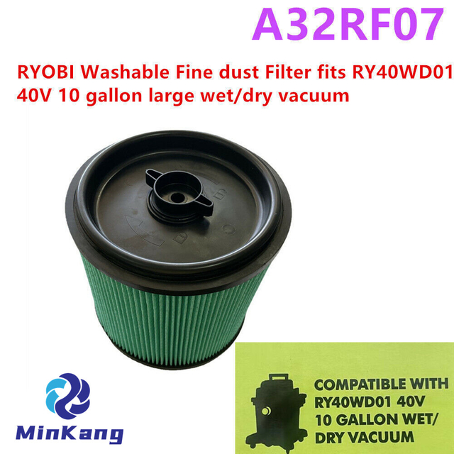 A32RF07 fine dust wet/dry HEPA Filter for RYOBI RY40WD01 40V 10 gal vacuums