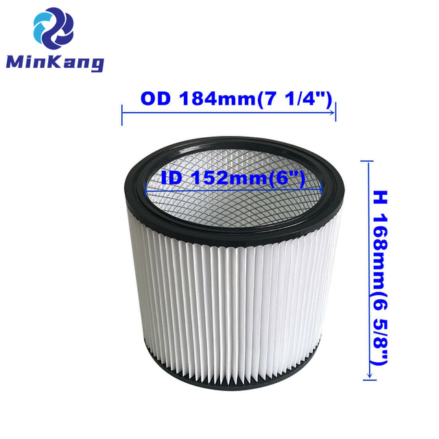 Replacement standard Cartridge vacuum HEPA Filter for Porter Cable 6,9,12,16 GAL wet/dry PCX18404P-6A vacuum Cleaner