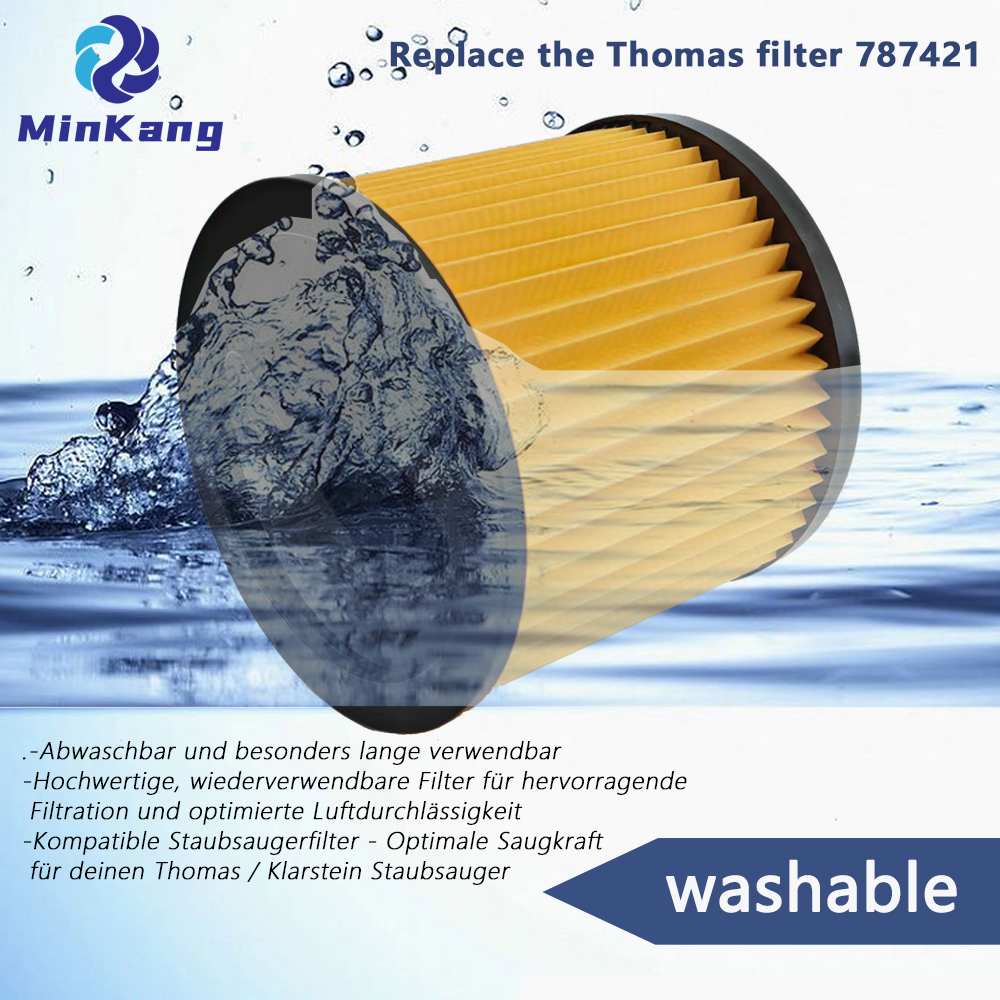 Cartridge vacuum Hepa filter Replacement For Thomas 787421 vacuum cleaner filter cleaning