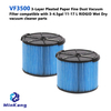  VF3500 3-Layer Pleated Paper Fine Dust Vacuum Filter for 3-4.5gal 11-17 L RIDGID Wet Dry vacuum cleaner 