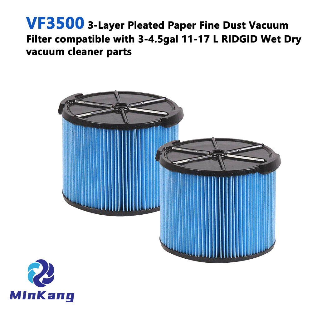  VF3500 3-Layer Pleated Paper Fine Dust Vacuum Filter for 3-4.5gal 11-17 L RIDGID Wet Dry vacuum cleaner 