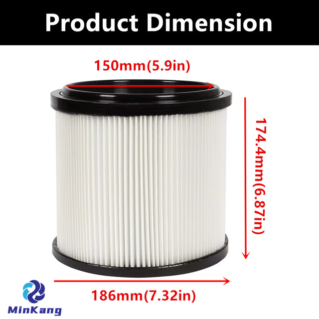 Cartridge vacuum HEPA Filter for Einhell TE-VC 2025 SACL 25L Wet/Dry Vacuum Cleaner (Dust Class L)