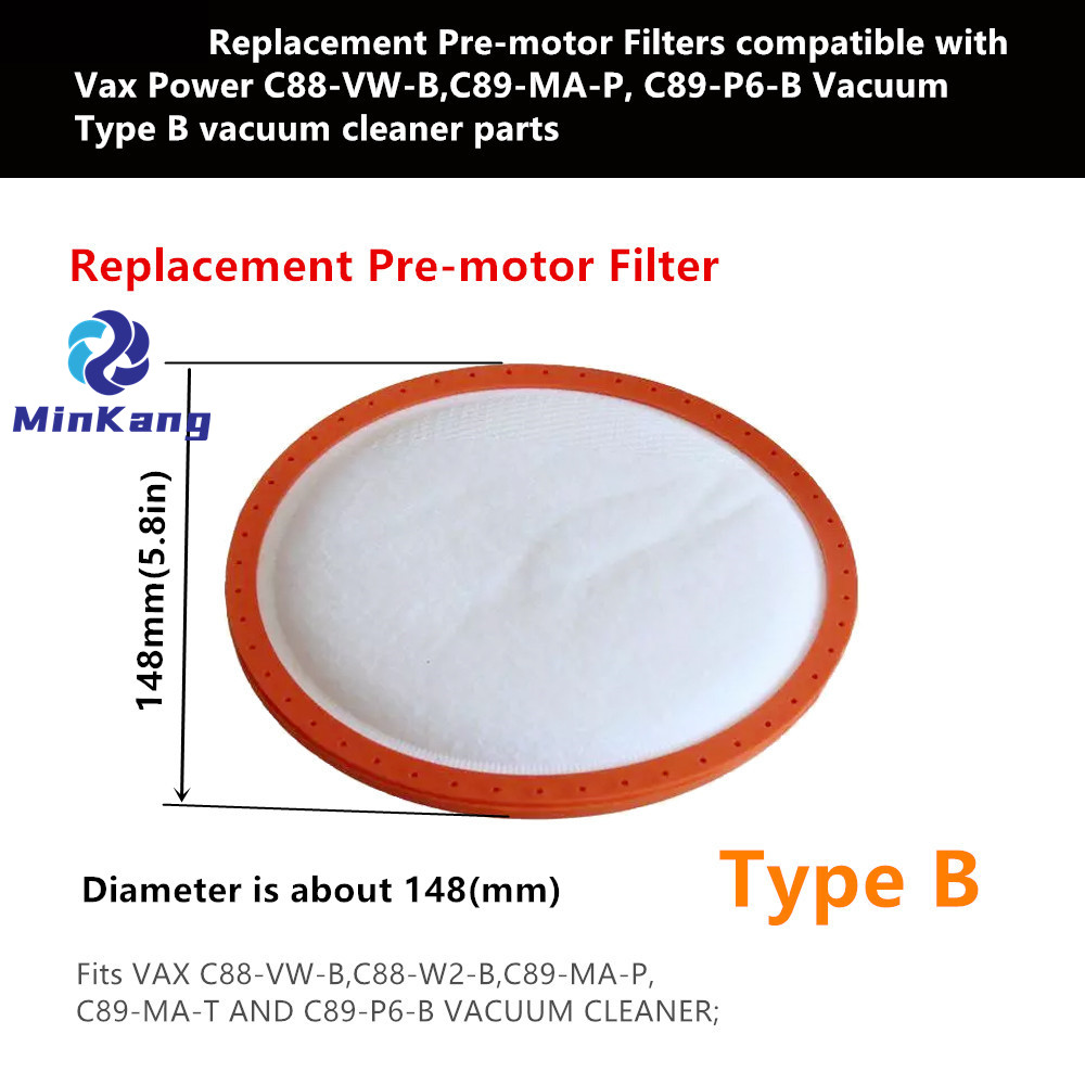 Pre-motor Filters for Vax Power C88-VW-B,C89-MA-P, C89-P6-B Vacuum Type B