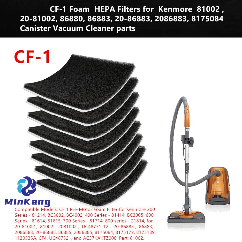 CF-1 Vacuum Foam Filters for Kenmore 81002, 20-81002, 86880, 86883 Canister Vacuum Cleaners