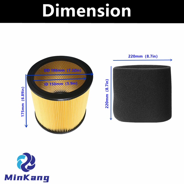 1 SET cartridge HEPA filter and VFF51 3701 FOAM WET FILTERS for CRAFTSMAN Vacuum cleaner 5-20 GAL 19-75L