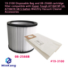 19-3100 Disposable Bag and 08-2566B cartridge replacement filter For Hyper Tough AT18419P-5A AT18419-5B 5 Gallon Wet/Dry Vacuums 