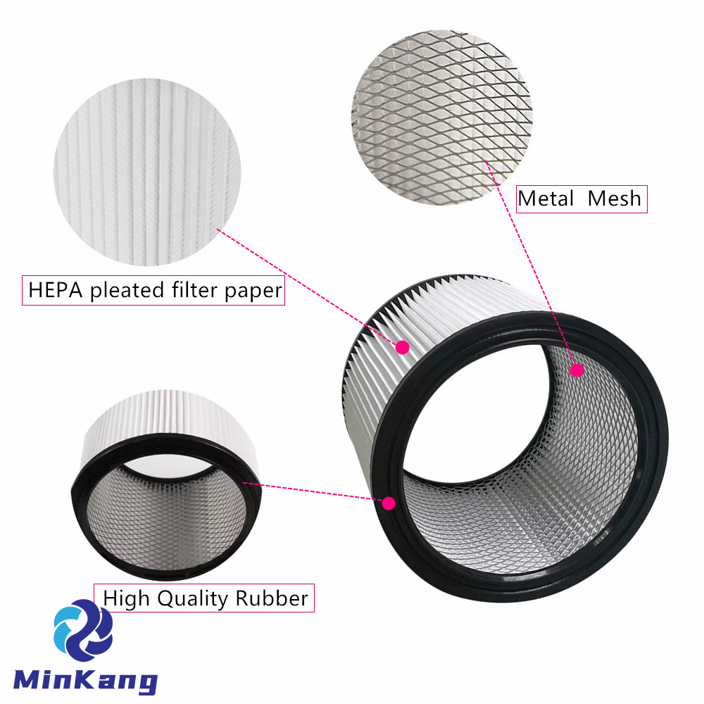  Standard Cartridge Hepa Filter replacement For 5-18 Gallon Wet/Dry Vacuum with No Cap