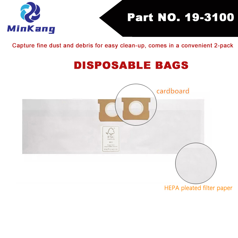 Hyper Tough 5 Gallon Wet/Dry Vac hepa filter replacement- High Efficiency vacuum filter Disposable Bag