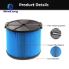  VF3500 3-Layer Pleated Paper Fine Dust Vacuum Filter for 3-4.5gal 11-17 L RIDGID Wet Dry vacuum cleaner 