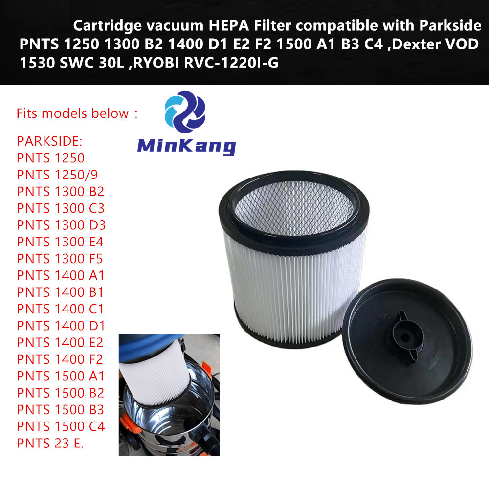 Cartridge vacuum HEPA Filter for Parkside PNTS 1250 1300,RYOBI RVC-1220I-G vacuum cleaner parts 