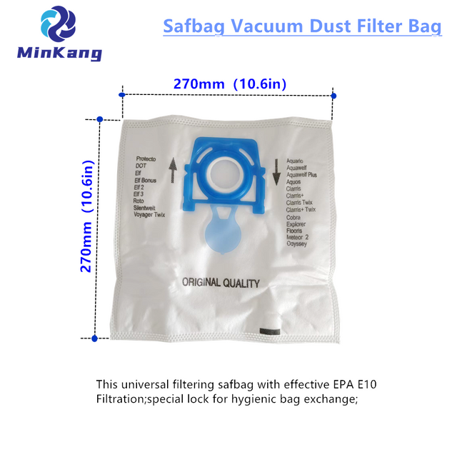 Safbag Vacuum Dust Filter Bag for ZELMER Microfibre SAFBAG ZVCA100B 49.4000 + Filter bag For Vacuum Cleaner parts