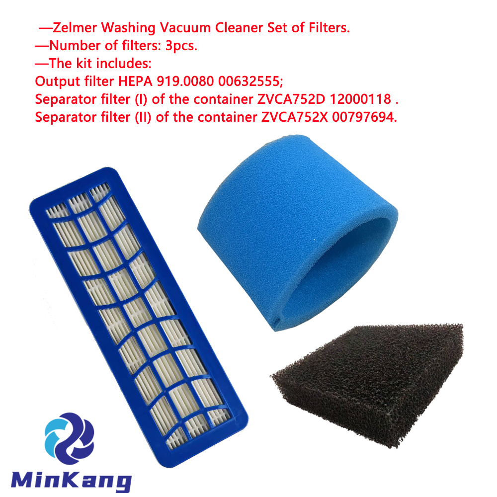  Washing Vacuum Cleaner Filters Compatible with Zelmer \ Bosch (00632555, 12000118, 00797694)