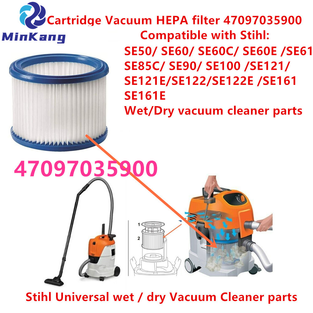 47097035900 Cartridge Vacuum HEPA filter for Stihl SE 85 C ，SE-62， SE 100， SE 90 Universal wet / dry Vacuum Cleaner parts