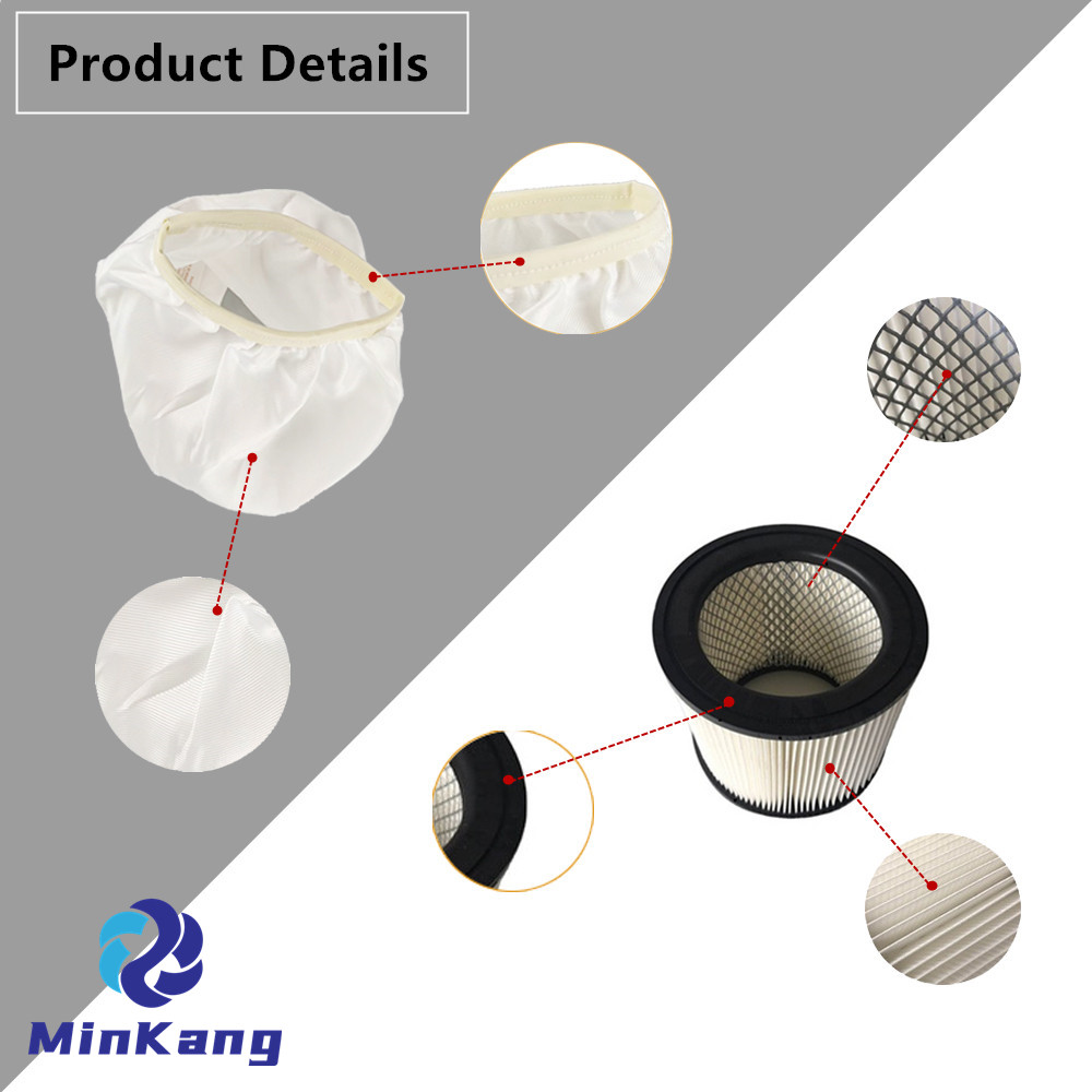 Cartridge vacuum HEPA Filter and non-woven Cloth Filter Dust Bag for CRAFTSMAN Wet/Dry and Most Shop Vac