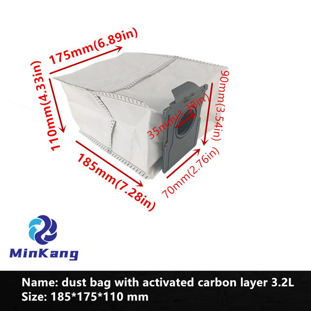  3.2L Dust Bag Vacuum Cleaner HEPA Filter Bag activated carbon layer Fabric for DREAME Sweeping robot X20 Pro Plus Accessories