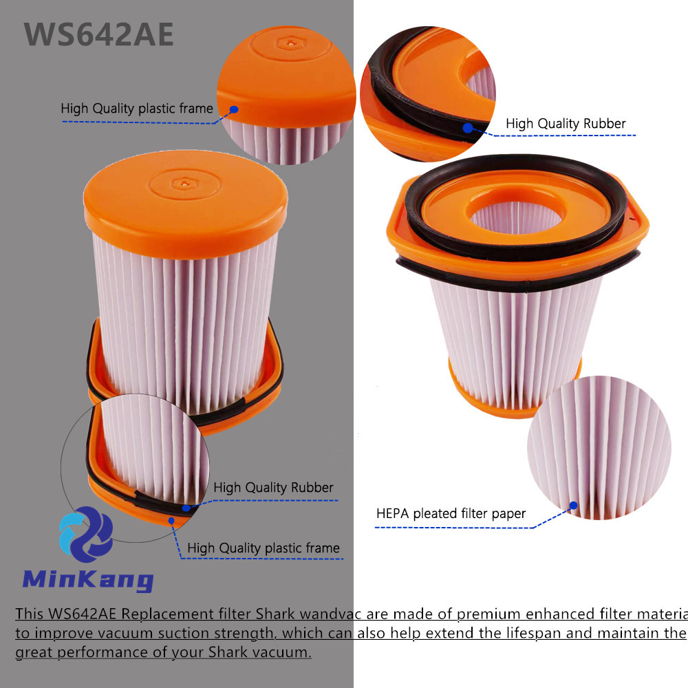 WS642AE Filter Replacement for Shark Wandvac Self-Empty System WS642AE Ultra-Lightweight Powerful Cordless Stick Vacuum