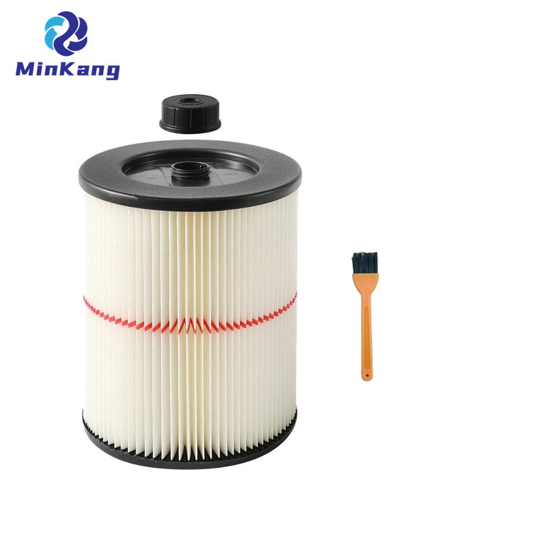  17816 9-17816 Red Stripe Cartridge Filter and brush for Craftsman Wet Dry Vac fit 5 Gallon and Larger Vacuum Cleaner 