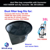 Dust filter bag for Vacmaster VOC1560SW wet dry vacuums 38L OD:320mm