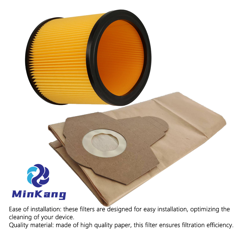paper bag and pleated filter cartridge with lid for Parkside Wet & Dry Vacuum Cleaner PNTS 1300 D3