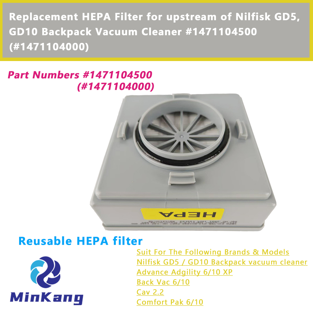 Replacement HEPA Filter for upstream of Nilfisk GD5, GD10 Backpack Vacuum Cleaner