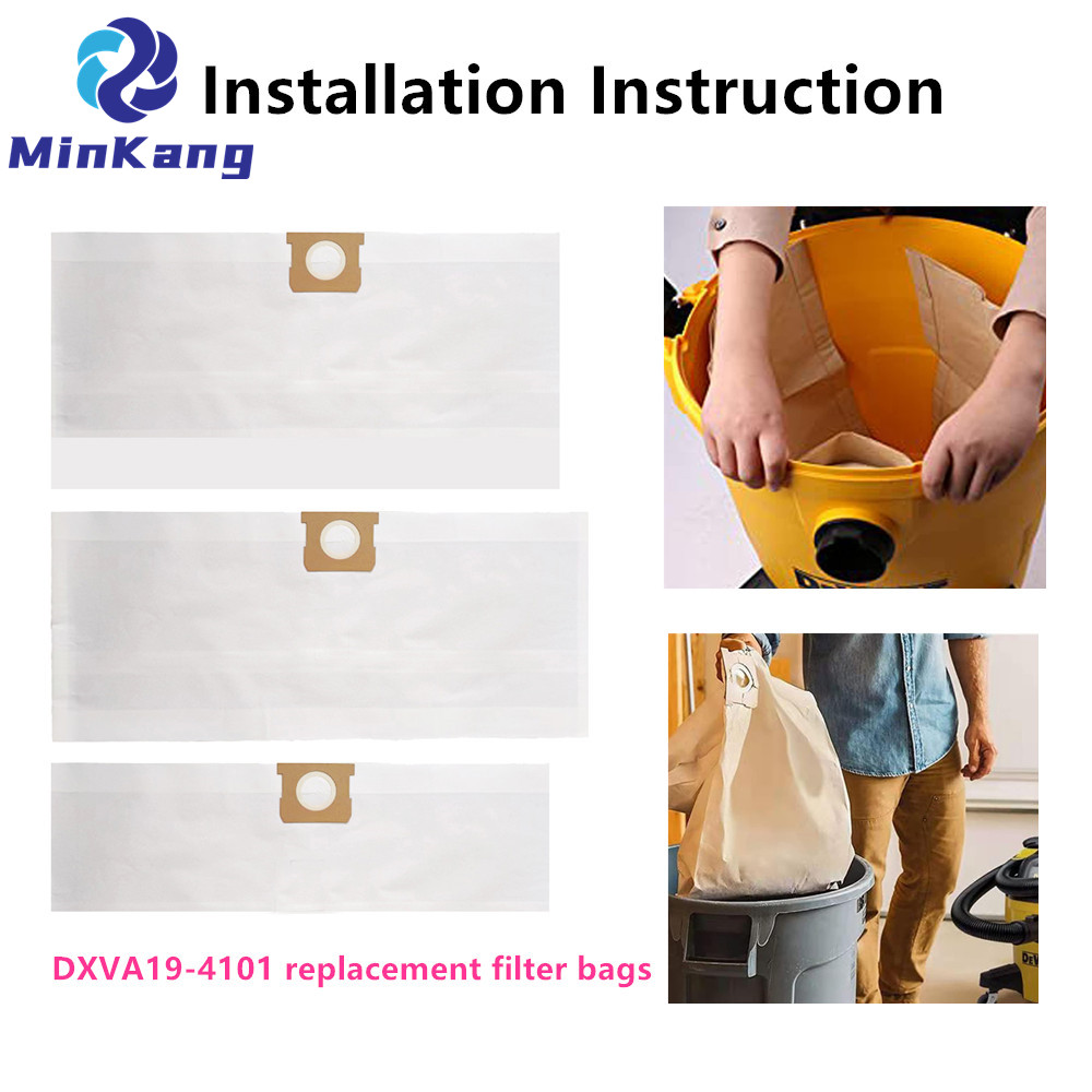 DXVA19-4101 Replacement  dust bag Filter for DeWalt shop vac DXV06P, DXV09P vacuum cleaner parts