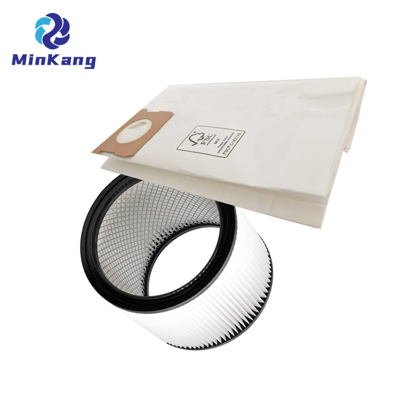 19-3100 Disposable Bag and 08-2566B cartridge replacement filter For Hyper Tough AT18419P-5A AT18419-5B 5 Gallon Wet/Dry Vacuums 