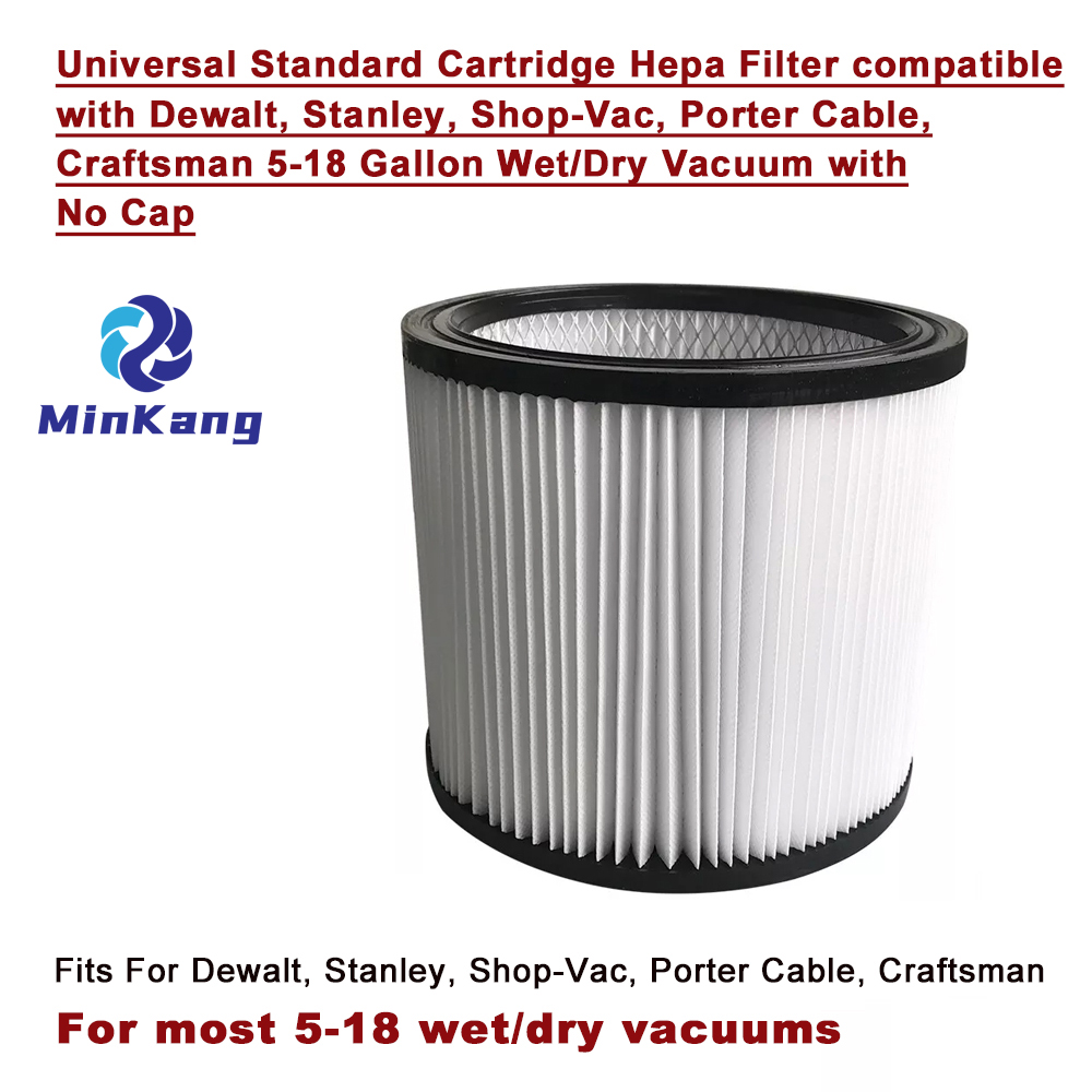  Standard Cartridge Hepa Filter replacement For 5-18 Gallon Wet/Dry Vacuum with No Cap