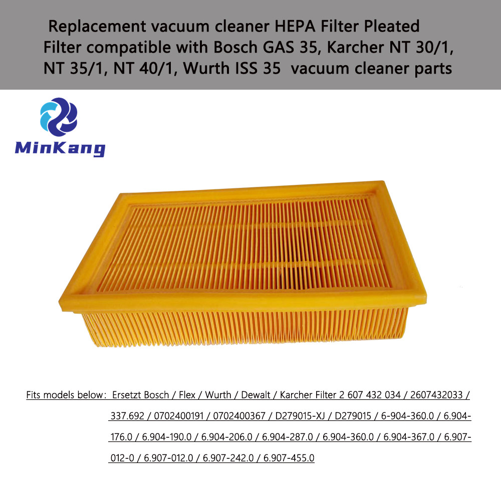 Replacement vacuum cleaner HEPA Filter Pleated Filter for Bosch GAS 35, Karcher NT 30/1, NT 35/1, NT 40/1, Wurth ISS 35