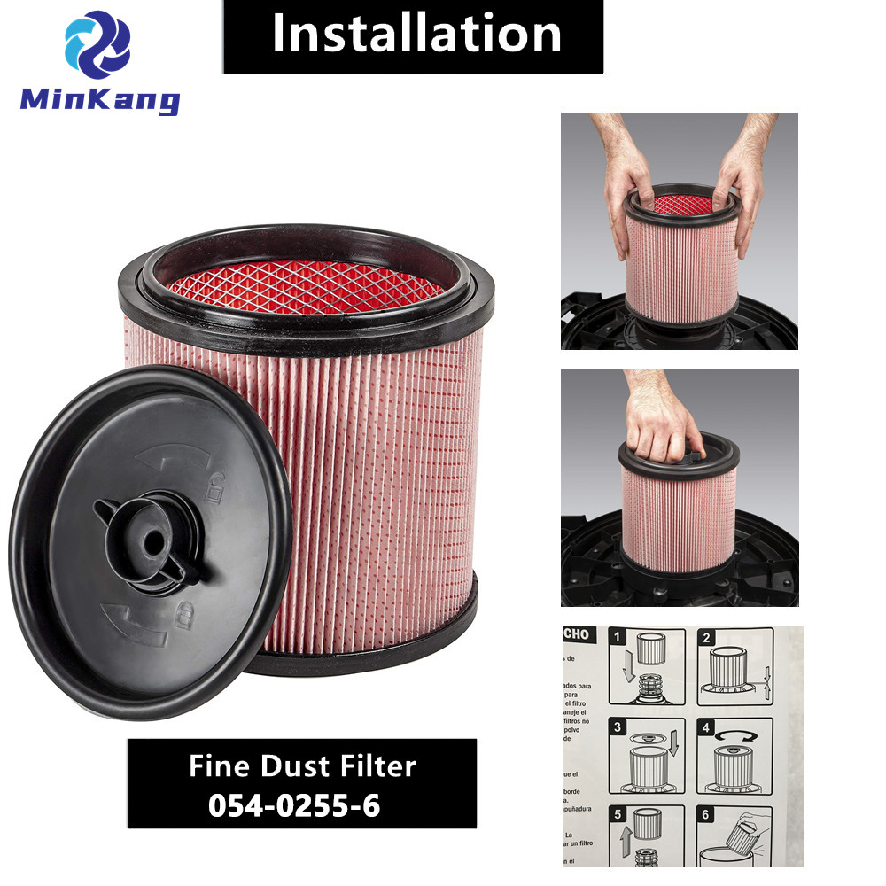 054-0255-6 Cartridge vacuum HEPA Fine Dust Filter for MAXIMUM most 6 gallon and larger wet/dry vacuum cleaner parts