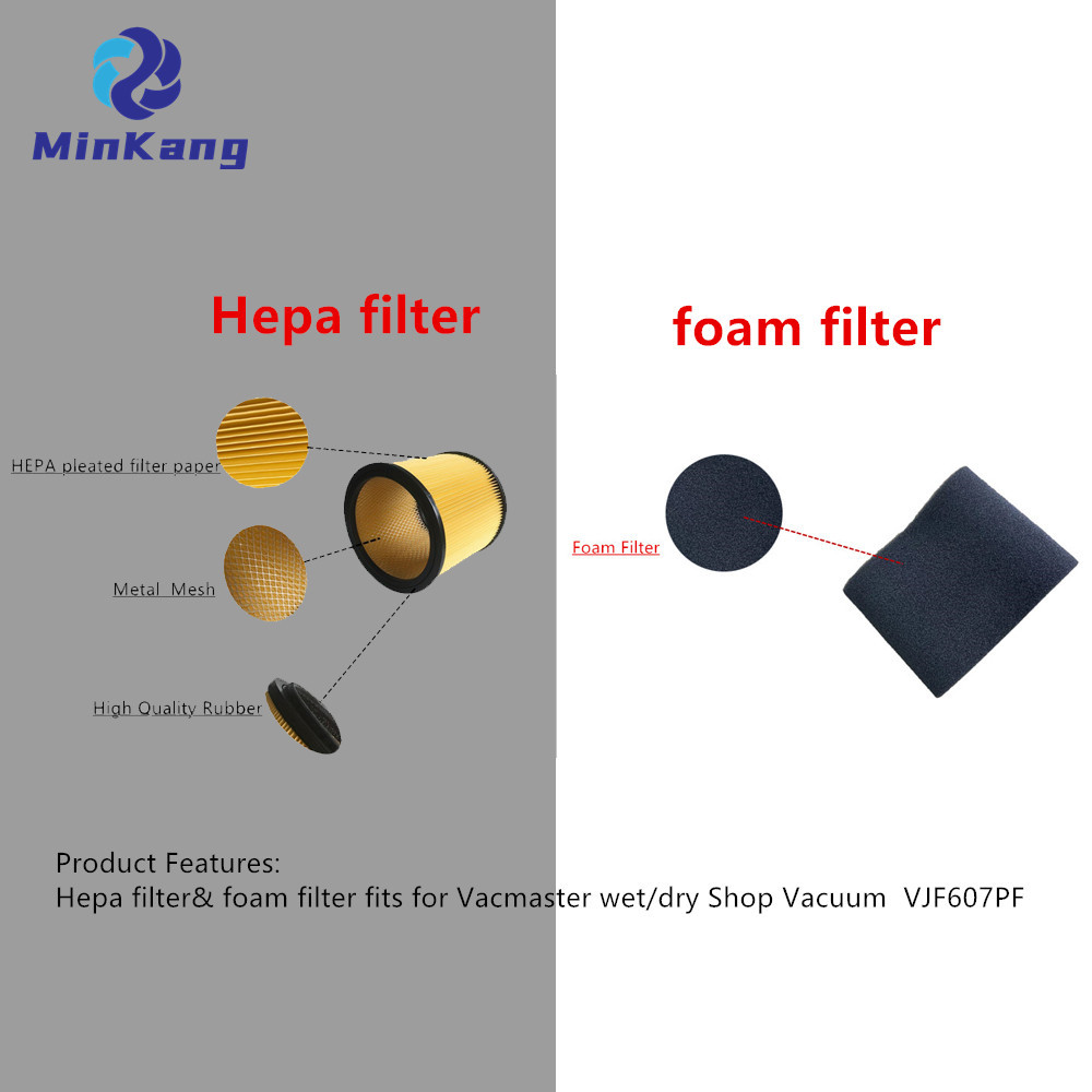 Hepa filter& foam filter for Vacmaster wet/dry Shop Vacuum VJF607PF