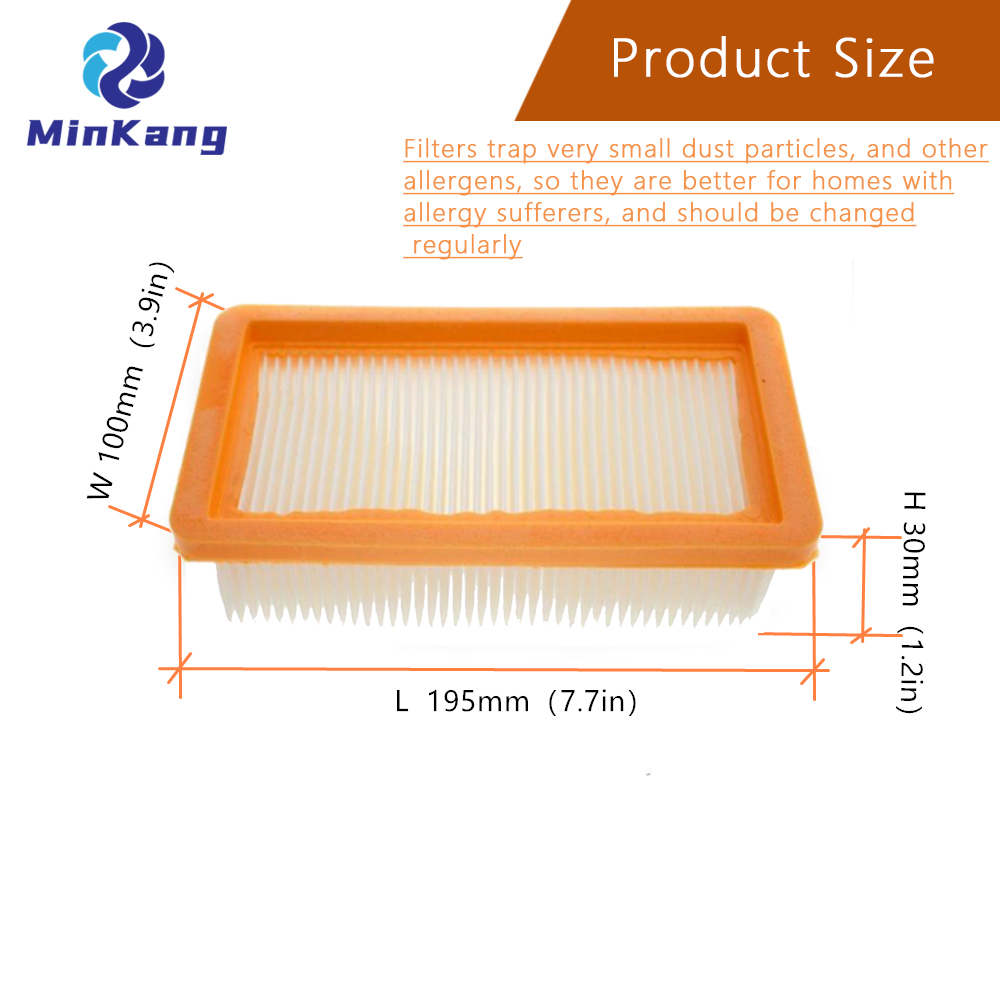 Cartridge vacuum cleaner filter replacement for karcher Hepa Filter Flat-Pleated Filter Vacuum Cleaner Accessories Parts