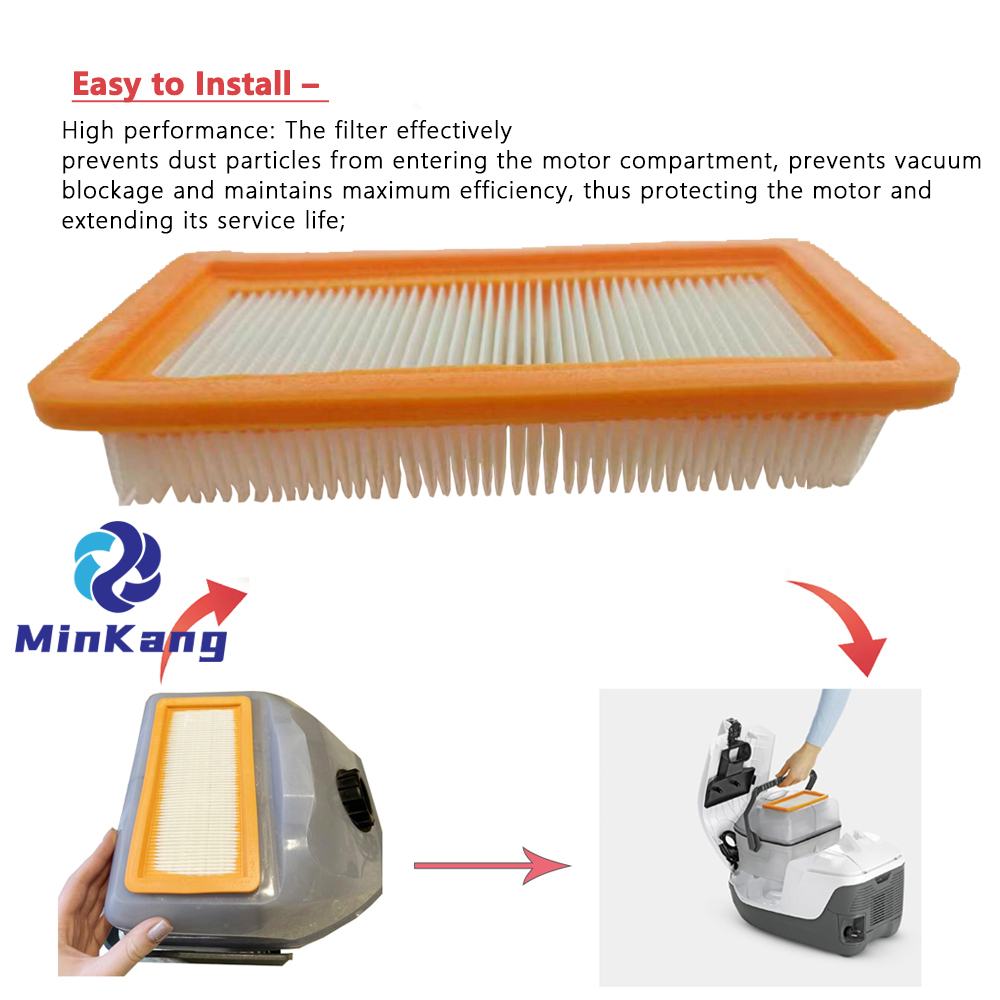 Cartridge vacuum cleaner filter replacement for karcher Hepa Filter Flat-Pleated Filter Vacuum Cleaner Accessories Parts