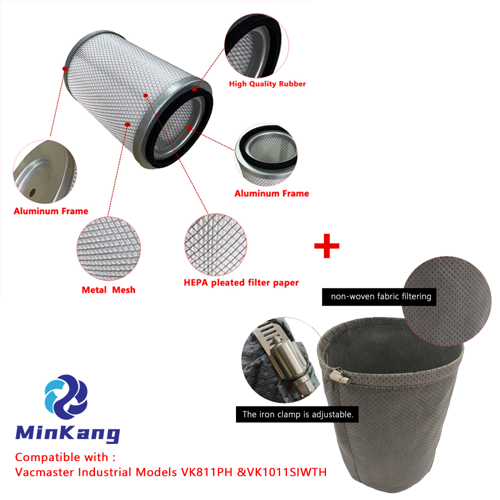 Cartridge Vacuum HEPA Pre-Filter with Clamp for Vacmaster Industrial VK811PH & VK1011SIWTH cleaning vacuum filter