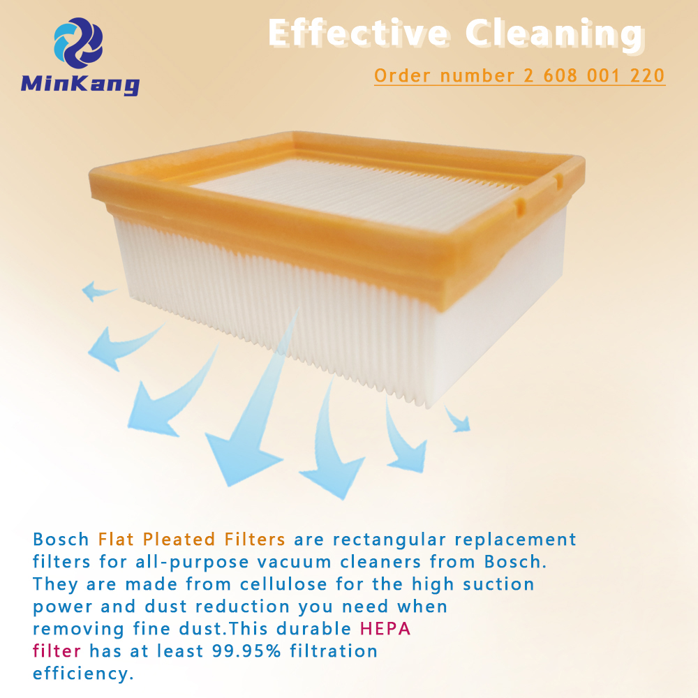 Rectangular replacement Flat-pleated Hepa Filter for Bosch PAS30-240PRS Vacuum Cleaner Accessories 