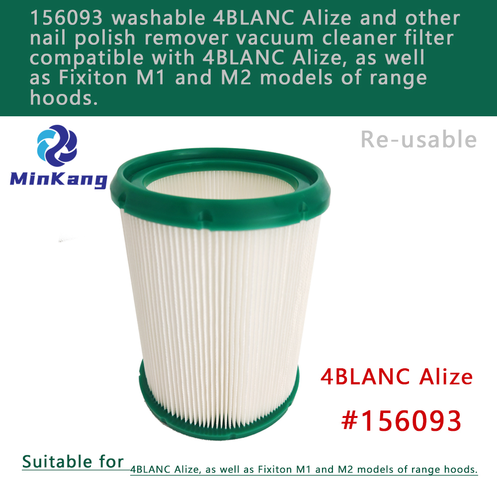 156093 washable 4BLANC Alize vacuum cleaner filter for 4BLANC Alize, as well as Fixiton M1 and M2 models of range hoods.