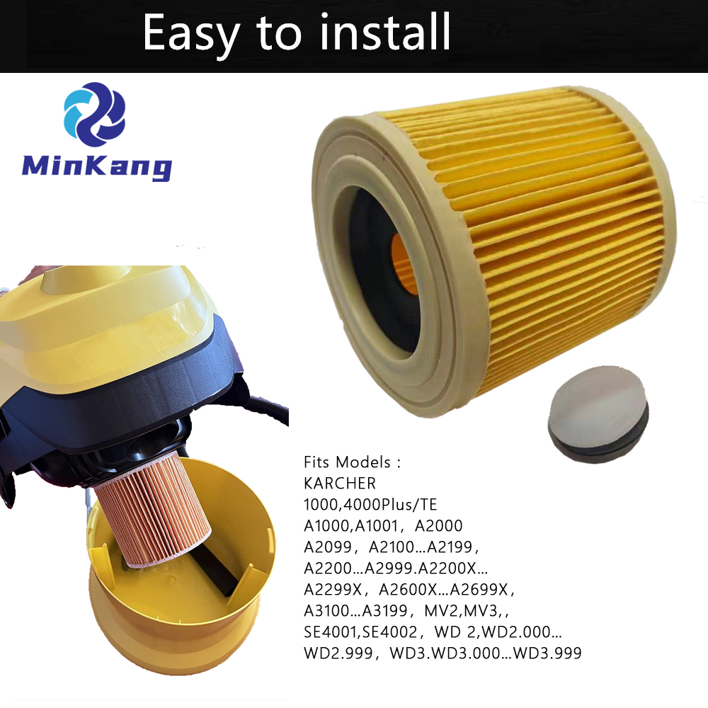 Cartridge vacuum cleaner filter replacement for karcher Hepa Filter Flat-Pleated Filter Vacuum Cleaner Accessories Parts