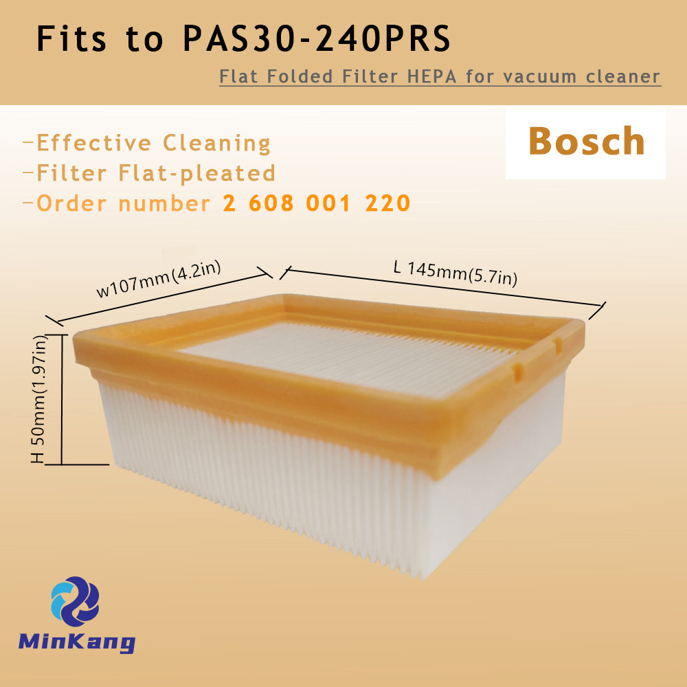 Rectangular replacement Flat-pleated Hepa Filter for Bosch PAS30-240PRS Vacuum Cleaner Accessories 