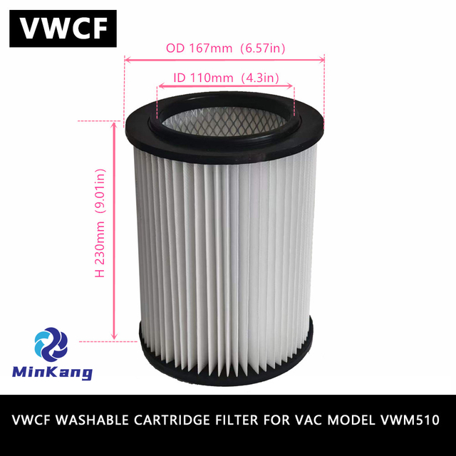 VWCF WASHABLE CARTRIDGE vacuum HEPA FILTER for Vacmaster MODEL VWM510 WallMount WET DRY vacuums