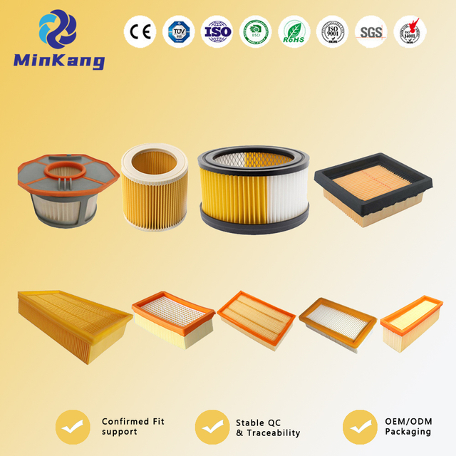 Cartridge vacuum cleaner filter replacement for karcher Hepa Filter Flat-Pleated Filter Vacuum Cleaner Accessories Parts